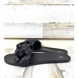 Shade & Shore Womens 9 Black Mallory Jelly Slide Slip On Beach Sandals NEW
